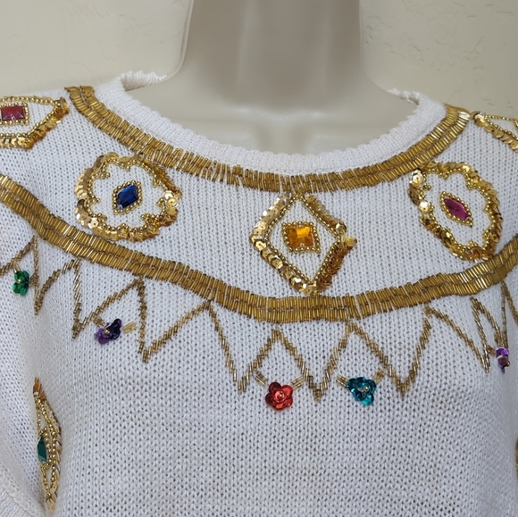 Vintage CelinaYang MCM Holiday Sweater sz S - Picture 2 of 8